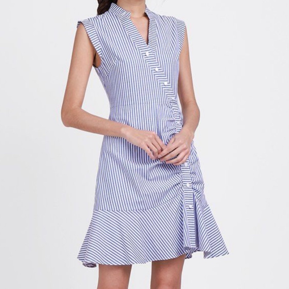 Bar III blue and white shirt dress with buttons Size Small